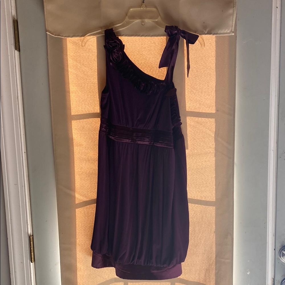 Elegant Purple One-Shoulder Dress